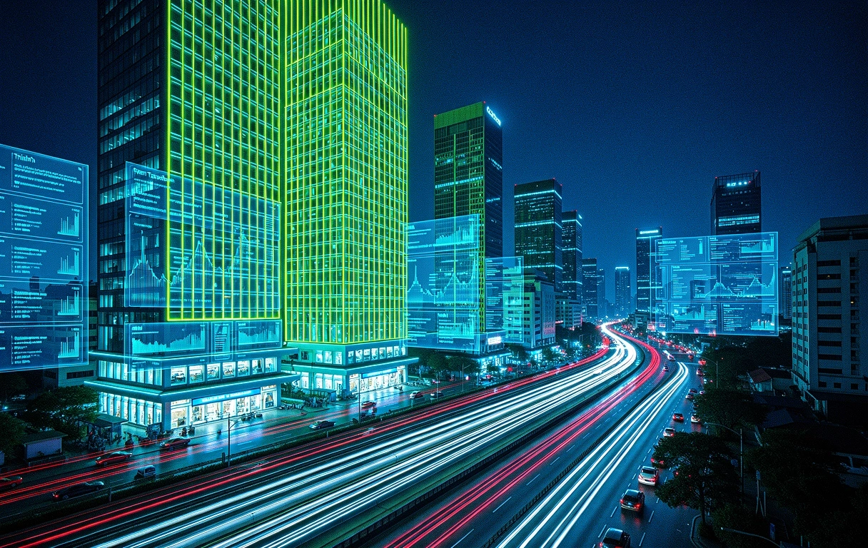 Ratchadaphisek Financial District at Night